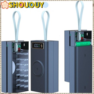 SHOUOUY เคสพาวเวอร์แบงค์ แบตเตอรี่ 21×18650 หน้าจอ LCD พร้อมไฟ LED ชาร์จเร็ว DIY