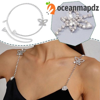 OCEANMAPDZ สายโซ่คล้องไหล่ ประดับเพทายคริสตัล กันลื่น สําหรับชุดราตรี กระโปรง ปาร์ตี้