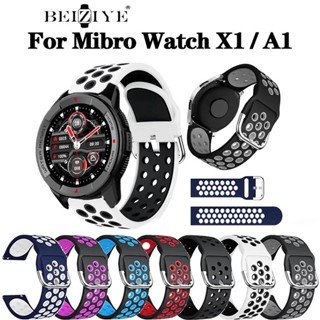 สายนาฬิกาข้อมือ ซิลิโคน 22 มม. แบบเปลี่ยน สําหรับ Xiaomi Mibro Watch X1 Mibro Watch A1 Sport