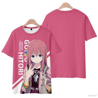 Si เสื้อยืดแขนสั้นลําลอง ทรงหลวม พิมพ์ลายอนิเมะ Bocchi The Rock Hitori Gotoh พลัสไซซ์ แฟชั่นสําหรับผู้ชาย และผู้หญิง