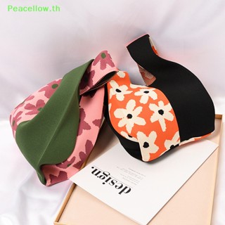 Peacellow กระเป๋าสะพายไหล่ลําลอง ผ้าถัก ลายสก๊อต ขนาดเล็ก สไตล์โบโฮ สําหรับสตรี 1 ชิ้น