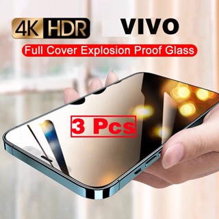 【3 ชิ้น】กระจกนิรภัยกันรอยหน้าจอ 12D สําหรับ vivo Y11 Y12 Y15 Y17 Y19 Y20 Y12S Y12A Y20S Y20i V7 Plus V9 Y91 Y1S Y15S Y15A Y01 Y1S V15 V27 Y36 Y02S Y16 Y35 V25 V20 SYGHM02