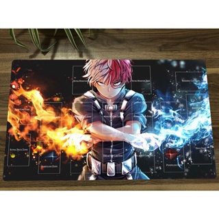 แผ่นรองเมาส์ ลาย My Hero Academia Yugioh Playmat Todoroki Shouto CCG TCG 64 สําหรับเล่นเกม