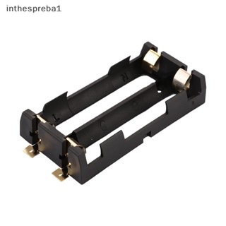 Inthespreba1^^ ที่วาง SMD สีดํา พร้อมหมุด สีบรอนซ์ ชุบทอง สําหรับ 18650 3.7V *ใหม่