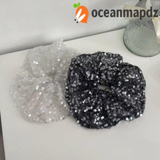 OCEANMAPDZ ยางรัดผม ประดับเลื่อม ขนาดใหญ่ แบบสร้างสรรค์ สไตล์เกาหลี สําหรับผู้หญิง