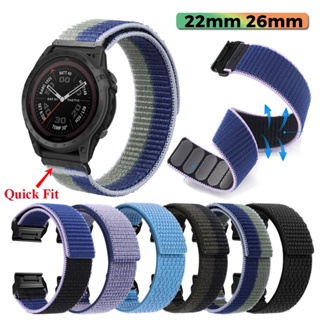 สายนาฬิกาข้อมือไนล่อน แบบนิ่ม ขนาด 26 มม. 22 มม. สําหรับ Garmin Fenix 7 7X 6 6X Pro 5 5X Plus 3 3HR 2 Approach S70 47 มม. S62 S60