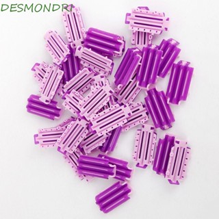 DESMONDRI 50 ชิ้น / ถุง แท่งดัดผม คลื่น, ลูกกลิ้ง ขนปุย สีม่วง, แท่งม้วนผม ข้าวโพด พลาสติก สีชมพู นํากลับมาใช้ใหม่ได้ สําหรับผู้หญิง