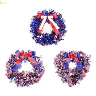 พวงหรีด ลาย Love Patriotic 4th of July สําหรับตกแต่งปาร์ตี้ วันหยุด ในร่ม กลางแจ้ง