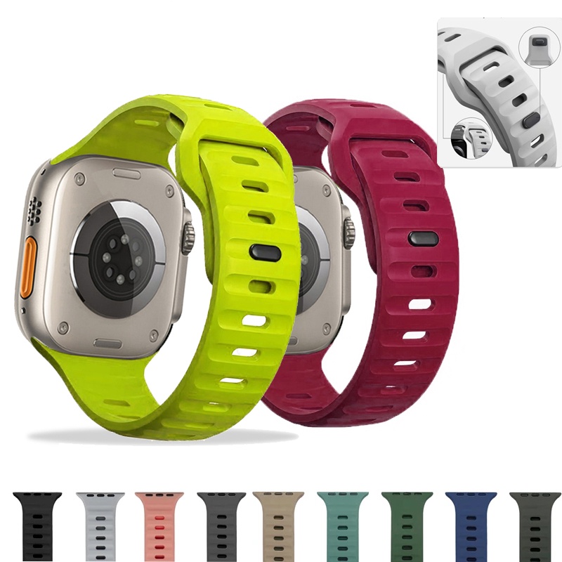 สายนาฬิกาข้อมือซิลิโคน แบบเปลี่ยน สําหรับ iWatch Ultra 49 มม. 45 41 44 40 มม. Apple Watch Series 8 7 6 5 4 3 SE