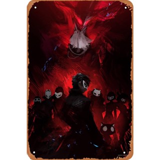 Persona ป้ายโปสเตอร์โลหะดีบุก ลายวิดีโอเกม 5 โปสเตอร์ ขนาด 8x12 นิ้ว สําหรับตกแต่งผนังบ้าน