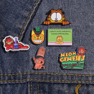 เข็มกลัด รูปการ์ตูน Garfield ภาษาอังกฤษ สุดฮา เหมาะกับเป็นของขวัญ สําหรับเพื่อน