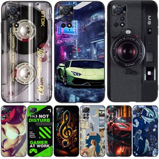 เคสโทรศัพท์มือถือ ซิลิโคน tpu ปิดด้านหลัง ลายแมวเกมเกิร์ล สีดํา สําหรับ Xiaomi Redmi Note 11 Pro 5G 4G Global case Red mi Note 11 11pro