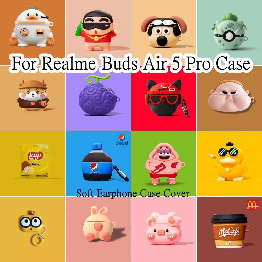 พร้อมส่ง! เคสโทรศัพท์มือถือแบบนิ่ม กันกระแทก ลายการ์ตูน สําหรับ Realme Buds Air 5 Pro Air 5 Pro