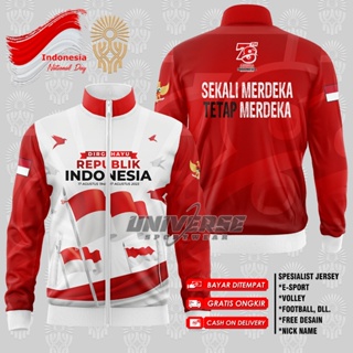 เสื้อยืด มีฮู้ด มีซิป ลาย Bersey Independence INDONESIA ครบรอบ 78 ปี RI 78 ปี INDONESIA - ANKY CLTH.