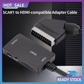 Cood SCART อะแดปเตอร์แปลงสายเคเบิล แบบพกพา ความละเอียดสูง 1080P SCART เป็น HDMI สําหรับ HDTV