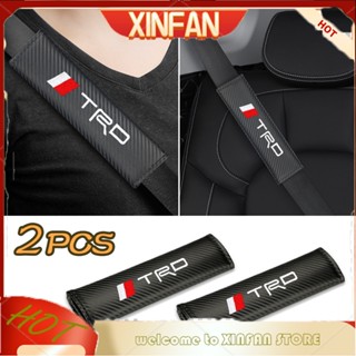 Xinfan ปลอกหุ้มสายเข็มขัดนิรภัยรถยนต์ คาร์บอนไฟเบอร์ สําหรับ TRD 2 ชิ้น ต่อชุด