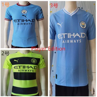 【พร้อมส่ง】เสื้อกีฬาแขนสั้น ลายทีมชาติฟุตบอล Manchester City 22 23 24 ชุดเหย้า และเยือน ไซซ์ S-XXL