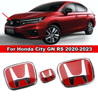 กรอบอะคริลิค รูปโลโก้ 3D สีแดง สําหรับติดพวงมาลัยรถยนต์ Honda City GN Hatchback Sedan 2020-2023