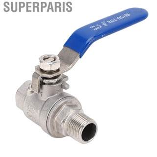 Superparis Ball Valve Stainless Steel Full Port 3/8 Inch Male and Female Thread Corrosion Prevention for Industrial Equipment