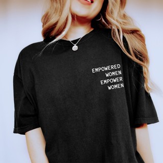 เสื้อยืด ผ้าฝ้าย พิมพ์ลายกราฟฟิค Empower Empower สําหรับผู้หญิง