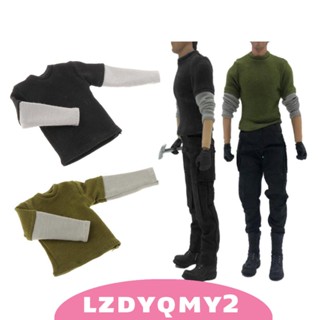 [Lzdyqmy2] เสื้อยืดแขนยาว 1:12 สําหรับตุ๊กตา 6 นิ้ว