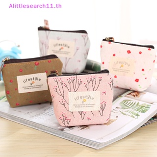 Alittlesearch11 กระเป๋าสตางค์ ผ้าแคนวาส มีซิป ขนาดเล็ก น่ารัก สําหรับใส่เหรียญ บัตร กุญแจ TH