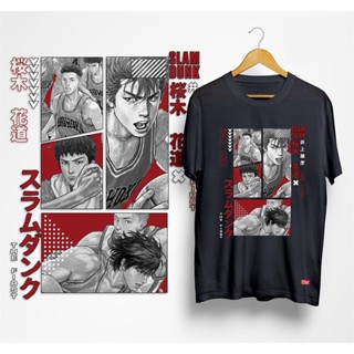 เกม Slam Dunk เสื้อยืดอนิเมะพิมพ์ลายกราฟิก Unisex แฟชั่น ฤดูร้อน