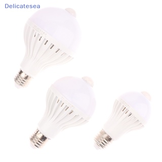 [Delicatesea] หลอดไฟ LED 220V E27 5W 7W 9W 12W เซนเซอร์ตรวจจับการเคลื่อนไหวร่างกายมนุษย์ สําหรับทางเดิน