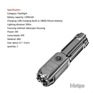 I4otpc ไฟฉาย Led ขนาดเล็ก 990000Lm ไฟฉายยุทธวิธี แบบชาร์จไฟได้ ซูมได้