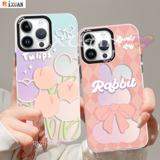 เคสโทรศัพท์มือถือแบบแข็ง ลายดอกทิวลิป กระต่าย ไล่โทนสี หรูหรา สําหรับ Infinix Hot 30i Smart 7 Smart 6 Smart 5 Hot 11 Play Hot 10 Play Hot 10 Lite Hot 20s