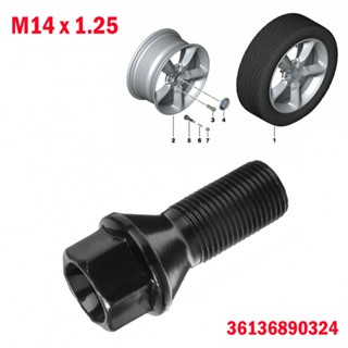 สลักเกลียว 36136781151 อะไหล่ยางรถยนต์ สีดํา M14 X 1.25