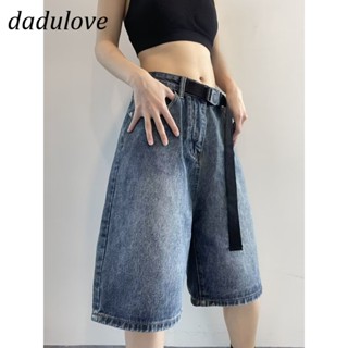 DaDulove💕 New American Ins Retro Washed Denim Shorts Niche High Waist Wide Leg Pants Large Size Hot Pants