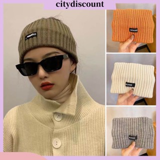 &lt;citydiscount&gt; ที่คาดศีรษะ ผ้าถักนิตติ้ง ลายโลโก้ตัวอักษร สไตล์เกาหลี สีพื้น เครื่องประดับ สําหรับผู้หญิง