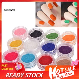 Han ผงกํามะหยี่ สําหรับตกแต่งเล็บ 12 สี