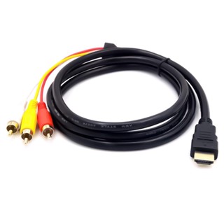 Rich2.br DOONJIEY สายเคเบิลอะแดปเตอร์แปลง HDMI เป็น 3RCA สําหรับ HDTV