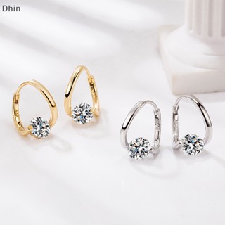 [Dhin] 1Pair Simple Zirconia Earrings For Women Girls Korean Style Delicate Chic Jewelry Earings Fashion Light  Shiny Ear Stud COD