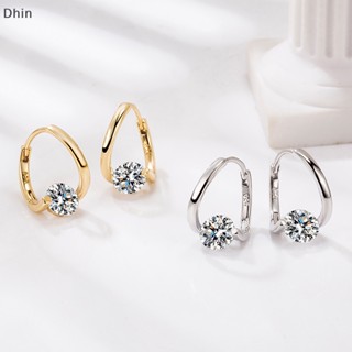 [Dhin] 1Pair Simple Zirconia Earrings For Women Girls Korean Style Delicate Chic Jewelry Earings Fashion Light  Shiny Ear Stud COD