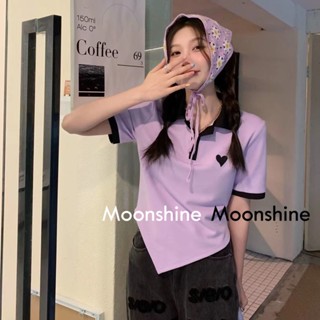 Moon  เสื้อครอป เสื้อแฟชั่นผู้หญิง y2k สีพื้น สําหรับผู้หญิง ใส่ไปคลับ ปาร์ตี้ 2023 NEW Jl1260 High quality สวยงาม fashion Chic A29J1FO 36Z230909