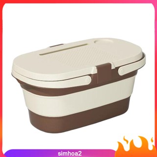 [Simhoa2] Collapsible Picnic Basket Large Capacity Storage Box Portable Storage Basket