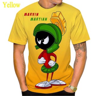 เสื้อยืดแขนสั้นลําลอง คอกลม พิมพ์ลายการ์ตูน Marvin the Martian 3 มิติ แฟชั่นฤดูร้อน สไตล์คลาสสิก สําหรับผู้ชาย และผู้หญิง 2023