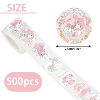 [LC] ม้วนเทปสติกเกอร์ ลายการ์ตูน Sanrio DIY สําหรับติดตกแต่ง 500 ชิ้น