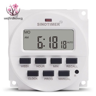 Sinotimer สวิตช์ตั้งเวลาดิจิทัล LCD 12V DC 7 วัน ตั้งโปรแกรมได้ 15.98 นิ้ว TM618N-4