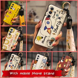 Dirt-resistant Wristband Phone Case For Samsung Galaxy M54 5G/SM-M546B Anti-knock Original Cartoon Phone Holder TPU