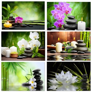 โปสเตอร์ผ้าใบ พิมพ์ลาย Zen Spa Still Life สําหรับตกแต่งผนังบ้าน ห้องนั่งเล่น ห้องนอน