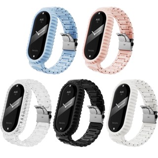 สายนาฬิกาข้อมือเรซิ่นใส แบบเปลี่ยน สําหรับ Xiaomi Band 8 xiomi band8 Xiaomi Band 8