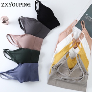 Zxyouping ผู้หญิง ท่อนบน บราเซียร์ สปอร์ตบรา ดันทรง ชุดชั้นใน ไร้รอยต่อ เสื้อกีฬา ชุดชั้นในเซ็กซี่ เสื้อกล้าม เสื้อครอป ชุดชั้นใน