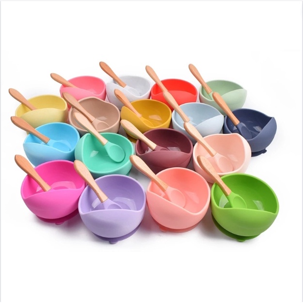 🍒Grace Thai🍒 ลดราคาพิเศษ🎉 ชามซิลิโคนพาสเทล ชามป้อนข้าวเด็ก เข้าไมโครเวฟได้ คละสี พร้อมส่ง