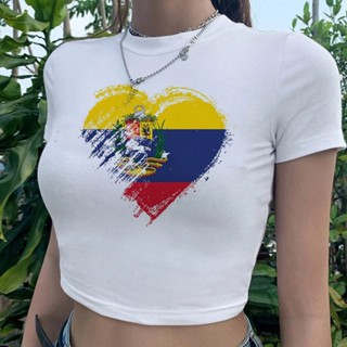 Venezuela trashy fairycore 2000s เสื้อครอปท็อป สไตล์โกธิค 90s สําหรับผู้หญิง