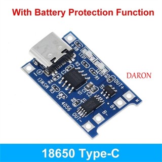 Daron โมดูลชาร์จแบตเตอรี่ 1A Li-ion 5V1A 18650 พร้อมตัวป้องกันพาวเวอร์ซัพพลาย 18650 TP4056