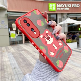 เคสโทรศัพท์มือถือ ซิลิโคนนิ่ม กันกระแทก ลายการ์ตูนหมี สตรอเบอร์รี่ สําหรับ Honor 70 5G